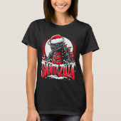 Kaiju Christmas Santazilla Japanese Monster Dinosa T-shirt (Voorkant)