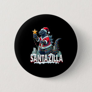 Kaiju Christmas Santazilla Japanse Monster Dinosa Ronde Button 5,7 Cm