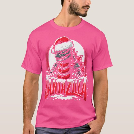 Kaiju Christmas Santazilla Japanse Monster Dinosa T-shirt (Voorkant)