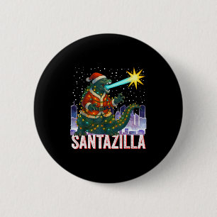 Kaiju Kerstmis Santazilla Japans Monster Dinosa Ronde Button 5,7 Cm