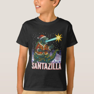 Kaiju Kerstmis Santazilla Japans Monster Dinosa T-shirt