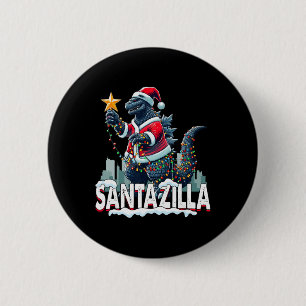 Kaiju Kerstmis Santazilla Japans Monster Dinosauri Ronde Button 5,7 Cm