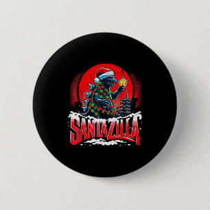 Kaiju Kerstmis Santazilla Japans Monster Dinosauri Ronde Button 5,7 Cm