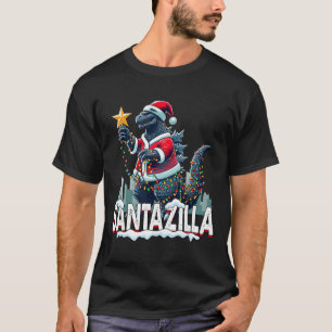 Kaiju Kerstmis Santazilla Japans Monster Dinosauri T-shirt