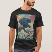 Kaiju Monster Japanse Stijl Kunst Grote Golf van K T-shirt (Voorkant)