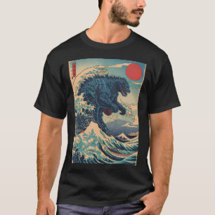 Kaiju Monster Japanse Stijl Kunst Grote Golf van K T-shirt