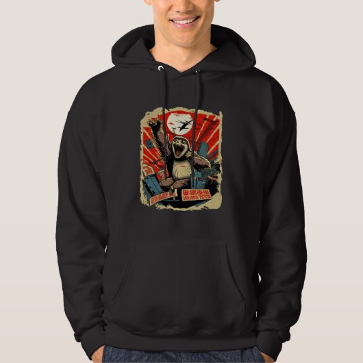 Kaiju Sloth Monster Creature Attack Japan City Hoodie (Voorkant)