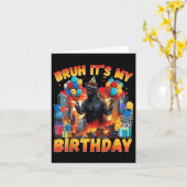 Kaiju Verjaardagsfeest Japan Monster Dinosuar Het  Kaart (Gele Bloem)