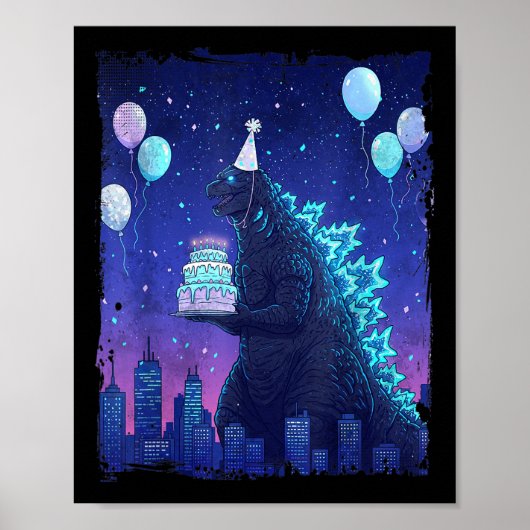 Kaiju Verjaardagsfeest Japan Monster Het is mijn v Poster (Voorkant)
