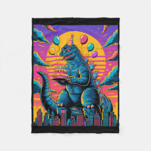 Kaiju Verjaardagslijn en taart Monster Film Bday D Fleece Deken