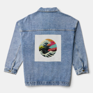 Kaiju Waves Design Denim Jacket