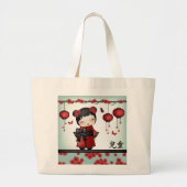 Kaiko de kokeshi "Kind" Grote Tote Bag (Voorkant)