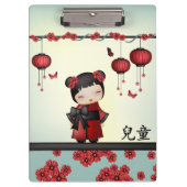 Kaiko de Kokeshi "Kind" Klembord (Voorkant)