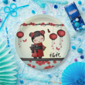 Kaiko de kokeshi pop "Zegen" Papieren Bordje (Feest)