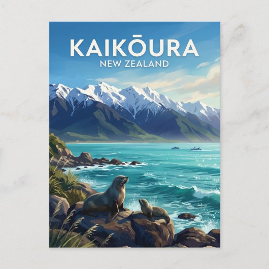 Kaikōura Nieuw-Zeeland Briefkaart (Voorkant)