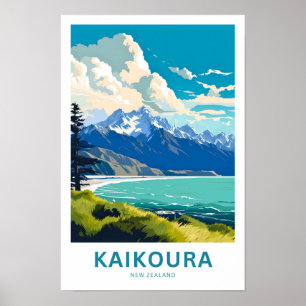 Kaikoura Nieuw-Zeeland Reisprint Poster
