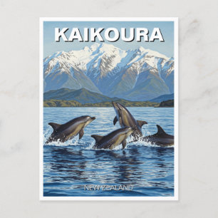 Kaikoura Nieuw-Zeelandse dolfijnen reizen Briefkaart