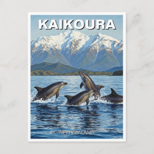 Kaikoura Nieuw-Zeelandse dolfijnen reizen Briefkaart