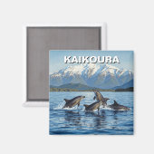 Kaikoura Nieuw-Zeelandse dolfijnen reizen Magneet (Voorkant / Achterkant)