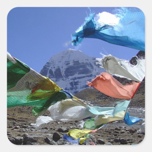 Kailash, Heilige berg, Tibet - Himalaya Vierkante Sticker (Voorkant)