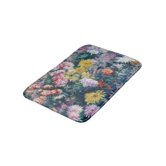 Kaillebotte - Witte en Gele Chrysanthema Badmat (Gekanteld)