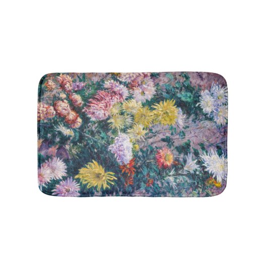 Kaillebotte - Witte en Gele Chrysanthema Badmat (Voorkant)