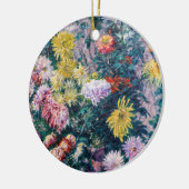 Kaillebotte - Witte en Gele Chrysanthema Keramisch Ornament (Links)