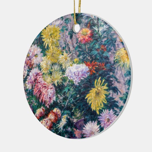 Kaillebotte - Witte en Gele Chrysanthema Keramisch Ornament (Links)