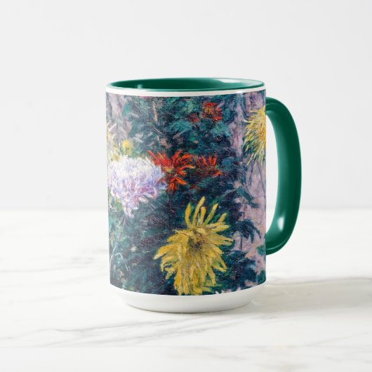 Kaillebotte - Witte en Gele Chrysanthema Mok (Voorkant rechts)