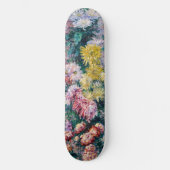 Kaillebotte - Witte en Gele Chrysanthema Persoonlijk Skateboard (Voorkant)