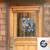 Kaillebotte - Witte en Gele Chrysanthema Raamsticker (Huis Deur)