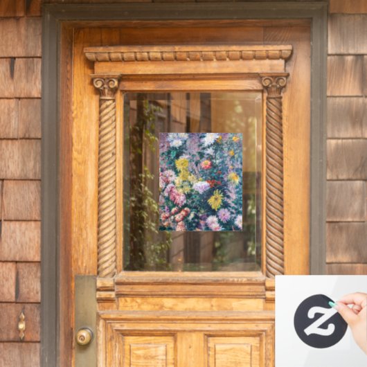 Kaillebotte - Witte en Gele Chrysanthema Raamsticker (Huis Deur)