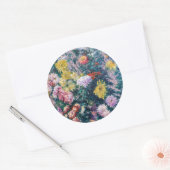 Kaillebotte - Witte en Gele Chrysanthema Ronde Sticker (Envelop)