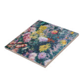 Kaillebotte - Witte en Gele Chrysanthema Tegeltje (Zijkant)