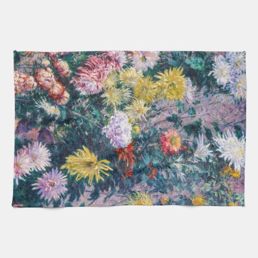 Kaillebotte - Witte en Gele Chrysanthema Theedoek (Horizontaal)