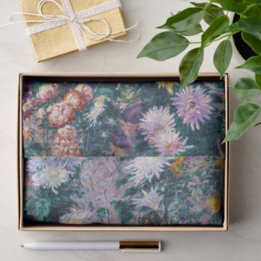 Kaillebotte - Witte en Gele Chrysanthema Tissuepapier (Geschenk)