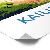 Kailua Beach Hawaii Reisprint Poster (Hoek)