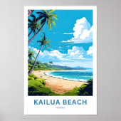 Kailua Beach Hawaii Reisprint Poster (Voorkant)