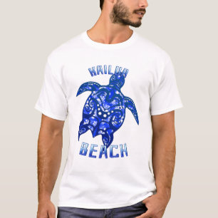 Kailua Beach Hawaii Vacation Tribal Turtle T-shirt