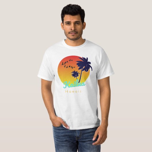 Kailua Hawaii Surfing Beach T-shirt (Voorkant volledig)