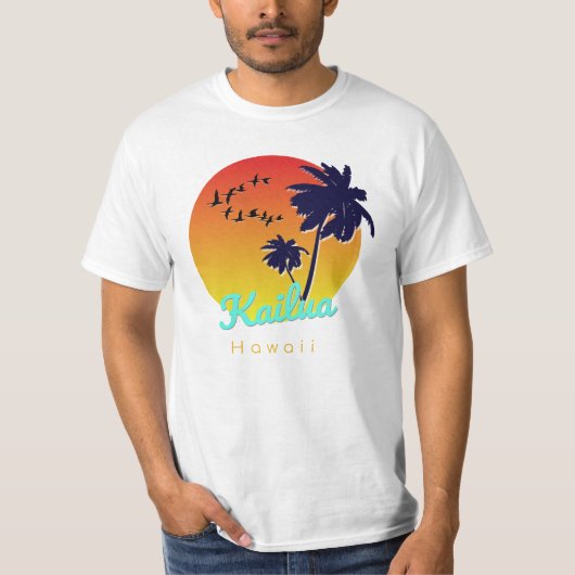 Kailua Hawaii Surfing Beach T-shirt (Voorkant)