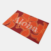 Kailua Hibiscus Hawaiian Floral Aloha Red Deurmat (Schuin)