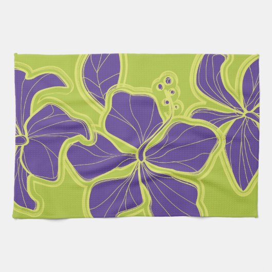 Kailua Hibiscus Hawaiian keukenhanddoek (Horizontaal)