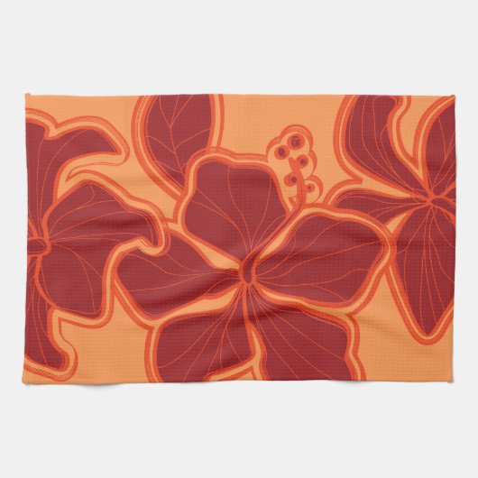 Kailua Hibiscus Hawaiian keukenhanddoek (Horizontaal)