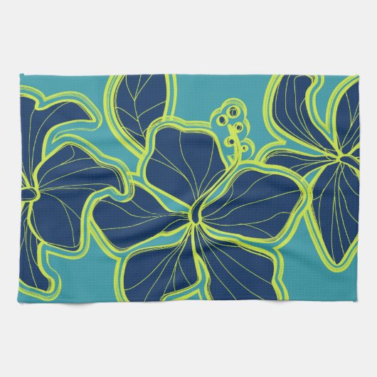 Kailua Hibiscus Hawaiian Kitchen Towel Theedoek (Horizontaal)