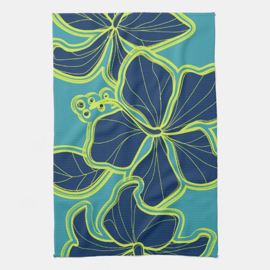 Kailua Hibiscus Hawaiian Kitchen Towel Theedoek (Verticaal)