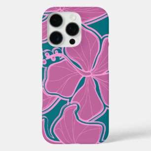 Kailua Hibiscus Hawaiian Oversize Floral Blauwgroe iPhone 16 Pro Hoesje