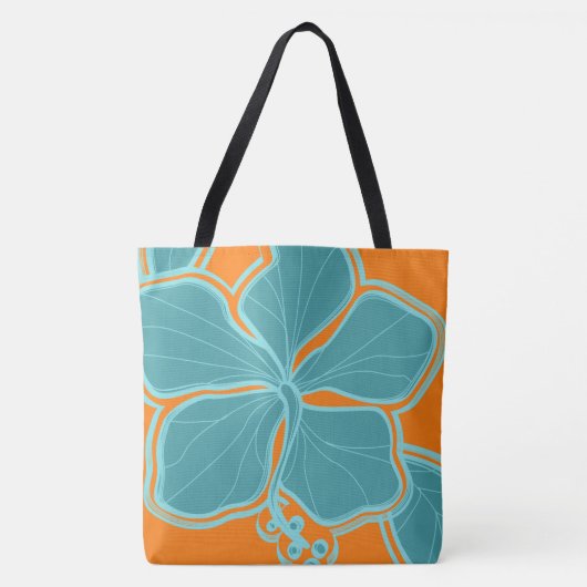 Kailua Hibiscus Hawaiian Reversible Beach Bag Tote Bag (Voorkant)