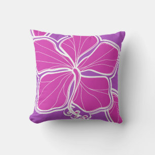 Kailua Hibiscus Hawaiian Violet Reversible Kussen