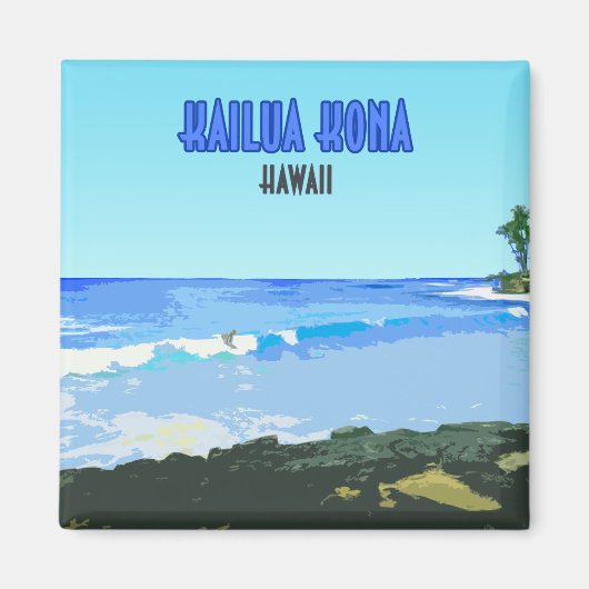 Kailua Kona Big Island Hawaii Vintage Magneet (Voorkant)